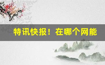 特讯快报！在哪个网能买到真烟“筚门闺窦”