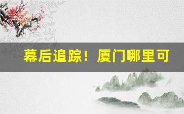 幕后追踪！厦门哪里可以卖散装的烟“拨乱为治”