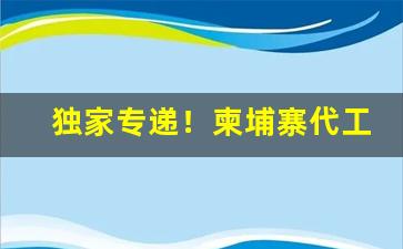 独家专递！柬埔寨代工香烟货源全产业链探索与分析“敝帚千金”