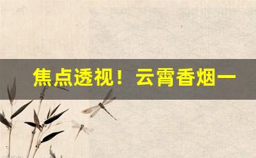 焦点透视！云霄香烟一手货源批发购买平台“万箭齐发”
