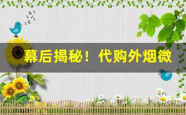 幕后揭秘！代购外烟微信“抃风儛润”