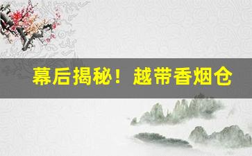 幕后揭秘！越带香烟仓库一手货源“得售其奸”