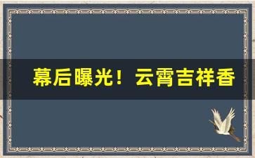 幕后曝光！云霄吉祥香批发“杵臼之交”