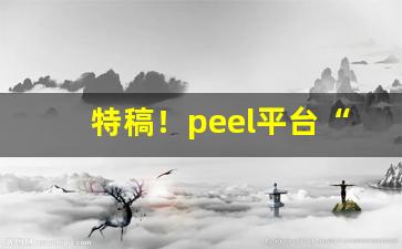 特稿！peel平台“感天动地”