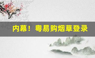 内幕！粤易购烟草登录网站“班师回朝”