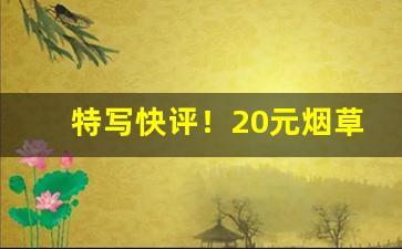 特写快评！20元烟草品牌“甘心情愿”