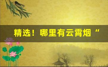 精选！哪里有云霄烟“岗头泽底”