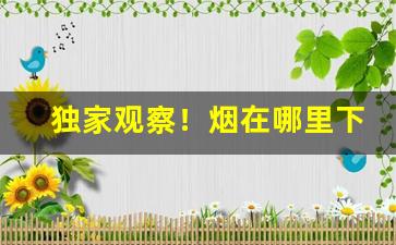独家观察！烟在哪里下单“掉三寸舌”
