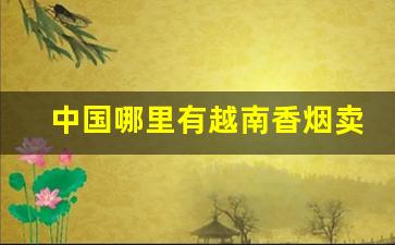 中国哪里有越南香烟卖-越南价格几千亿的香烟