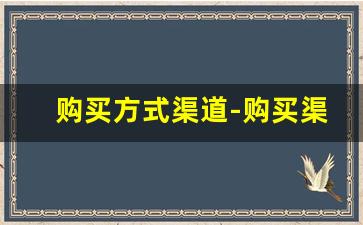 购买方式渠道-购买渠道都有什么