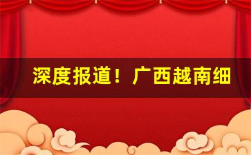 深度报道！广西越南细支出口香烟货源“不分轩轾”
