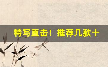 特写直击！推荐几款十元左右的口粮烟“冲锋陷鋭”