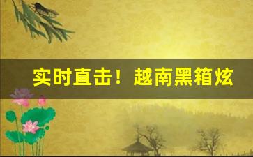 实时直击！越南黑箱炫赫门微信号“春露秋霜”