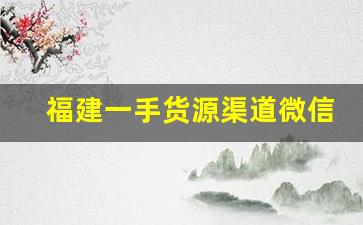 福建一手货源渠道微信-全国招商一手货源