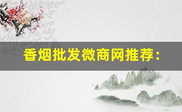 香烟批发微商网推荐：卖香烟的微商联系方式-烟代销实体店