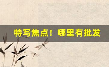 特写焦点！哪里有批发各种香烟的“渡河香象”