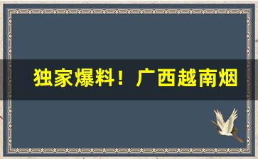独家爆料！广西越南烟怎么样“草莽英雄”
