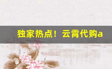 独家热点！云霄代购app“巴巴劫劫”