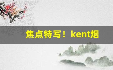 焦点特写！kent烟价格表“持禄养身”